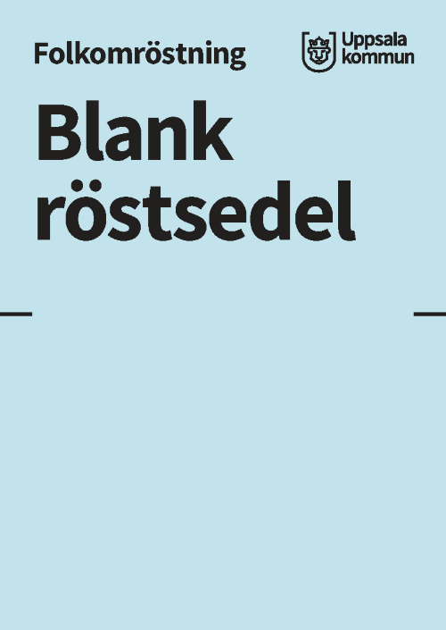 En blå röstsedel med texten Blank röstsedel