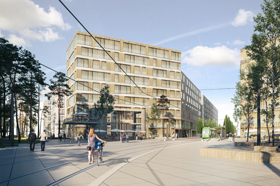 Spårväg på Talltorget, Torgny Segerstedts allé i Rosendal.